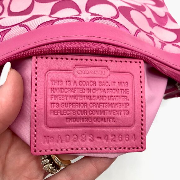 Coach Pink Signature Canvas Crossbody Bag 42664 - Picture 11 of 11
